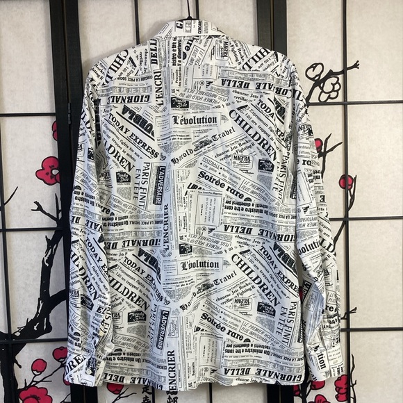 🏇 Sandro Newspaper Print Men's Shirt - Picture 8 of 13